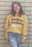 Wichita State Shockers Womens Gold Corded Crew Sweatshirt