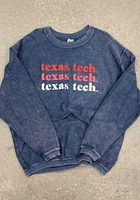 Texas Tech Red Raiders Womens Charcoal Corded Crew Sweatshirt