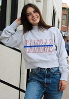 Kansas Jayhawks Womens Ash Hailey Crew Sweatshirt