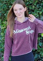 Missouri State Bears Womens Red Campus Cropped Hooded Sweatshirt