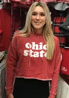 Ohio State Buckeyes Womens Cardinal Campus Cropped Hooded Sweatshirt