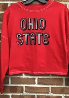 Ohio State Buckeyes Womens Red Cropped Vintage Jersey LS Tee