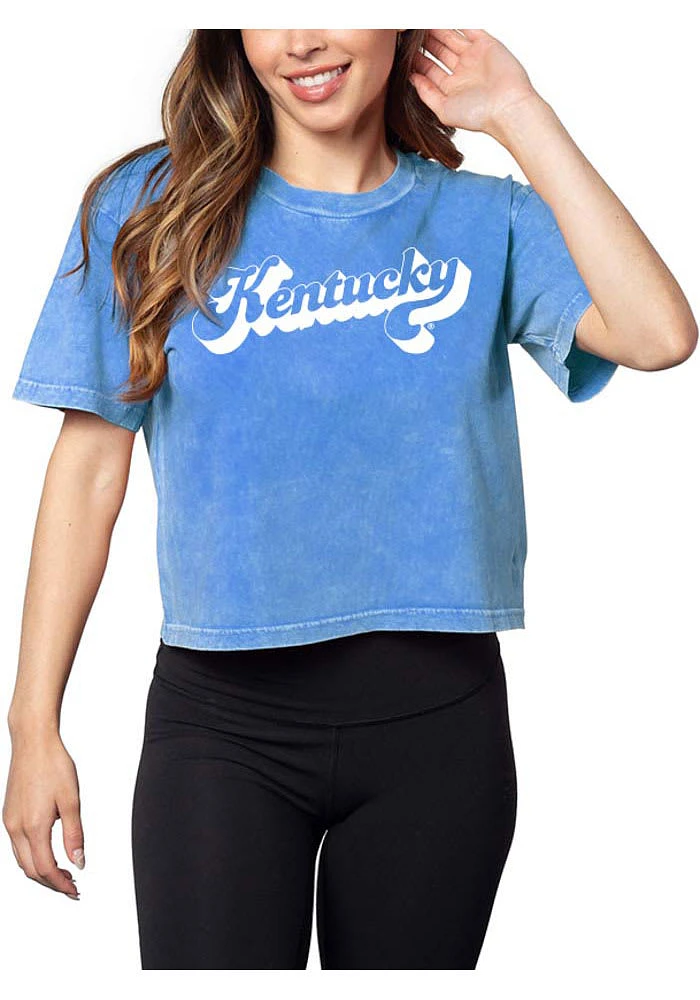 Kentucky Wildcats Womens Blue Short N Sweet Crop Sleeve T-Shirt