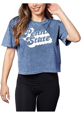 Penn State Nittany Lions Womens Navy Blue Short N Sweet Crop Sleeve T-Shirt