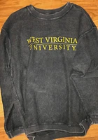 West Virginia Mountaineers Womens Navy Blue Corded Crew Sweatshirt