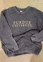 Purdue Boilermakers Womens Charcoal Corded Crew Sweatshirt
