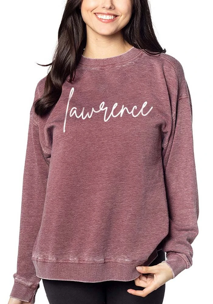 Lawrence Womens Maroon Campus Crew Sweatshirt