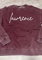 Lawrence Womens Maroon Campus Crew Sweatshirt