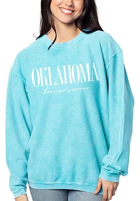 Oklahoma Sooners Womens Corded Crew Sweatshirt