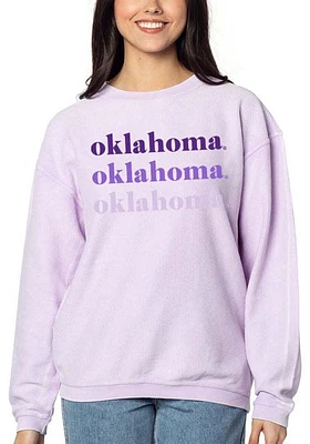 Oklahoma Sooners Womens Lavender Corded Crew Sweatshirt