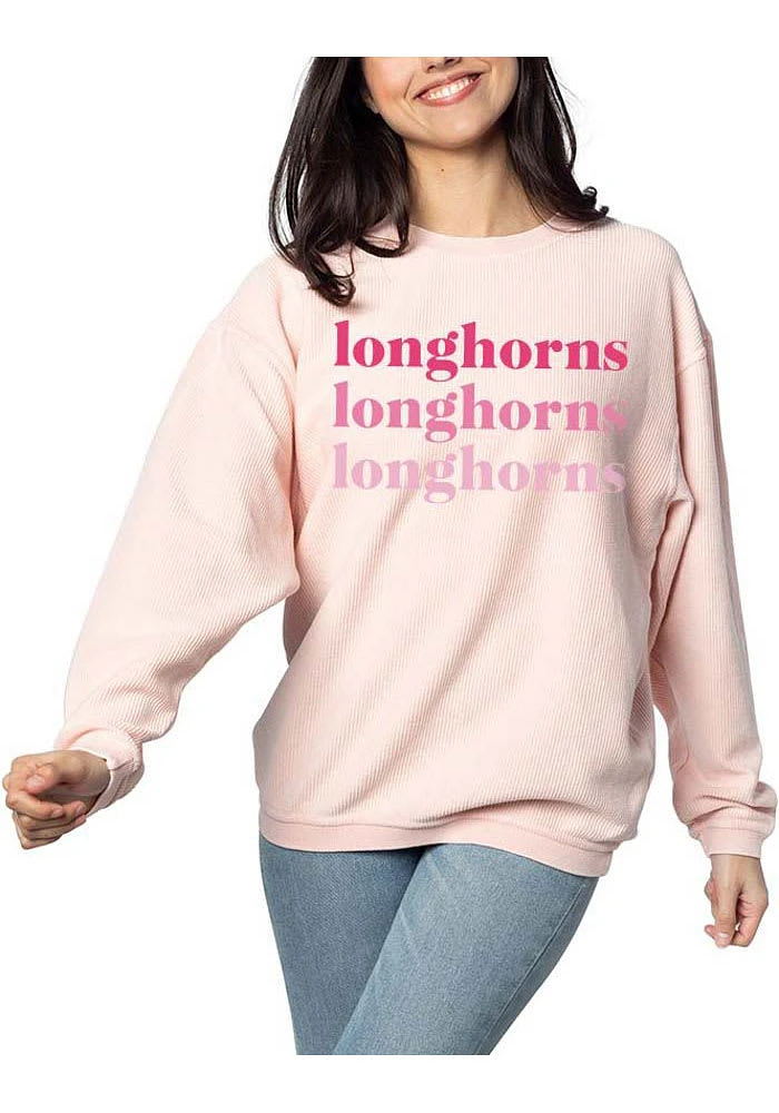 Texas Longhorns Womens Corded Crew Sweatshirt