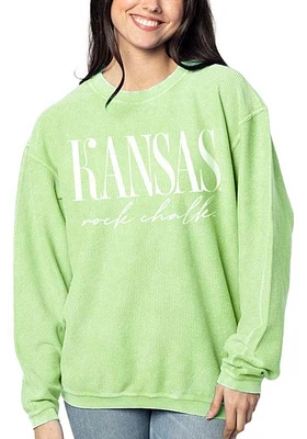 Kansas Jayhawks Womens Corded Crew Sweatshirt