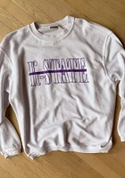 K-State Wildcats Womens White Corded Crew Sweatshirt