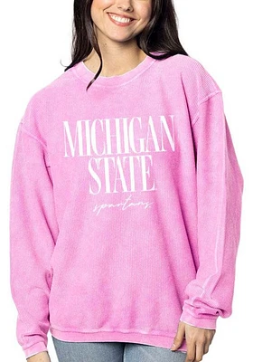 Michigan State Spartans Womens Corded Detail Crew Sweatshirt