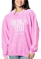 Michigan State Spartans Womens Corded Detail Crew Sweatshirt