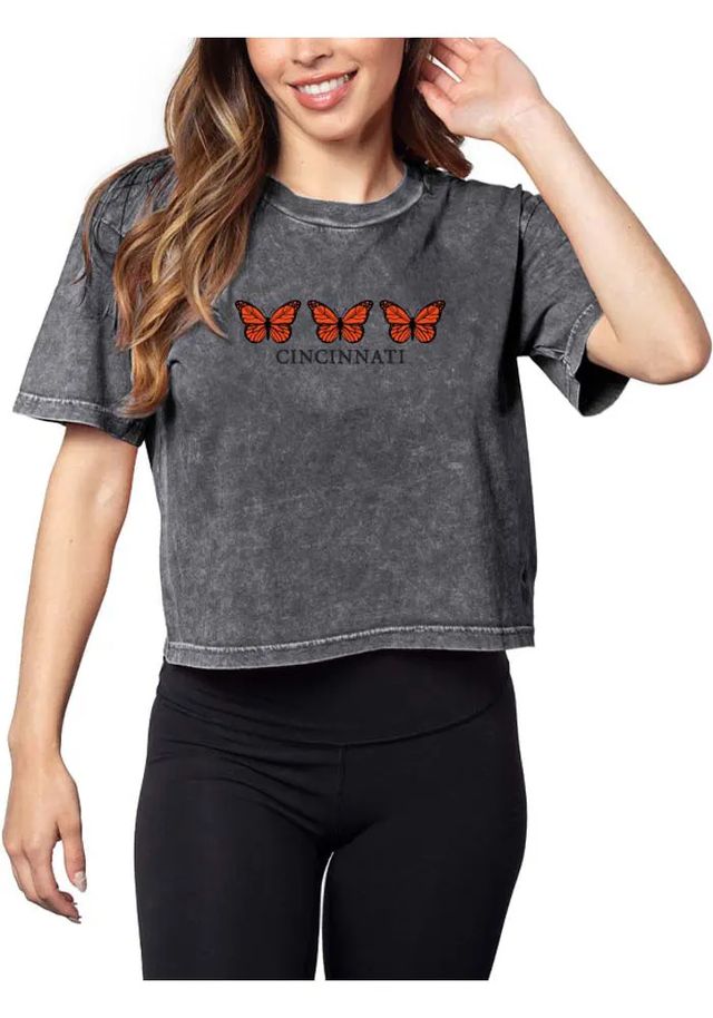 Cincinnati Womens Grey Short N Sweet Sleeve T-Shirt