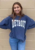 Detroit Womens Navy Blue Campus Pullover Crew Sweatshirt