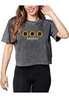 Kansas Womens Graphite Short N Sweet Sleeve T-Shirt