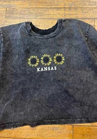Kansas Womens Graphite Short N Sweet Sleeve T-Shirt