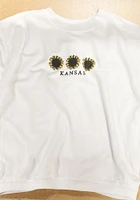 Kansas Womens White Corded Crew Sweatshirt