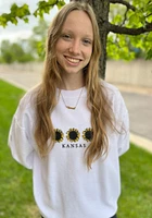 Kansas Womens White Corded Crew Sweatshirt