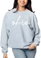 Ohio Womens Light Blue Corded Crew Sweatshirt