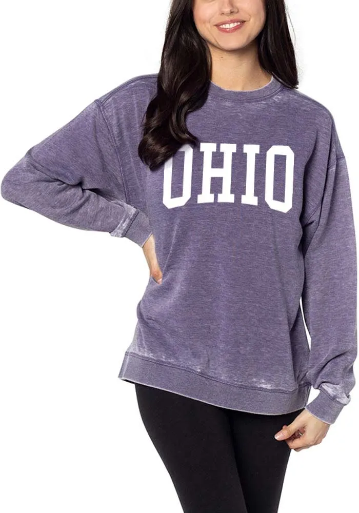 Ohio Womens Purple Campus Crew Sweatshirt