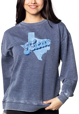 Texas Womens Navy Blue Campus Crew Sweatshirt