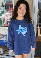 Texas Womens Navy Blue Campus Crew Sweatshirt