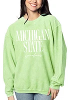 Michigan State Spartans Womens Corded Detail Crew Sweatshirt