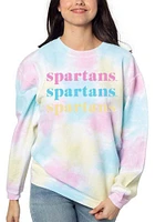 Michigan State Spartans Womens White Corded Pattern Crew Sweatshirt