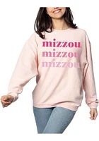 Missouri Tigers Womens Pink Corded Detail Crew Sweatshirt