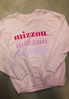 Missouri Tigers Womens Pink Corded Detail Crew Sweatshirt