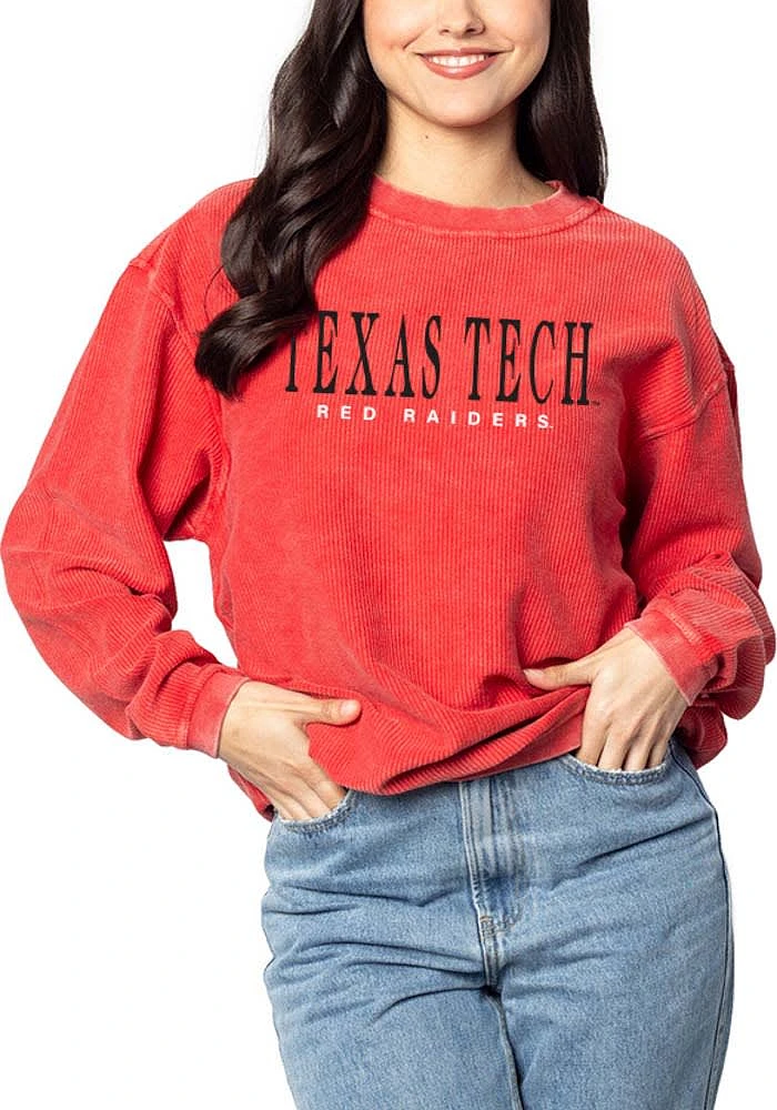 Texas Tech Red Raiders Womens Corded Edition Crew Sweatshirt