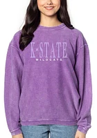 K-State Wildcats Womens Purple Corded Style Crew Sweatshirt