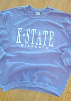 K-State Wildcats Womens Purple Corded Style Crew Sweatshirt