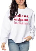 Indiana Hoosiers Womens White Corded Classic Crew Sweatshirt
