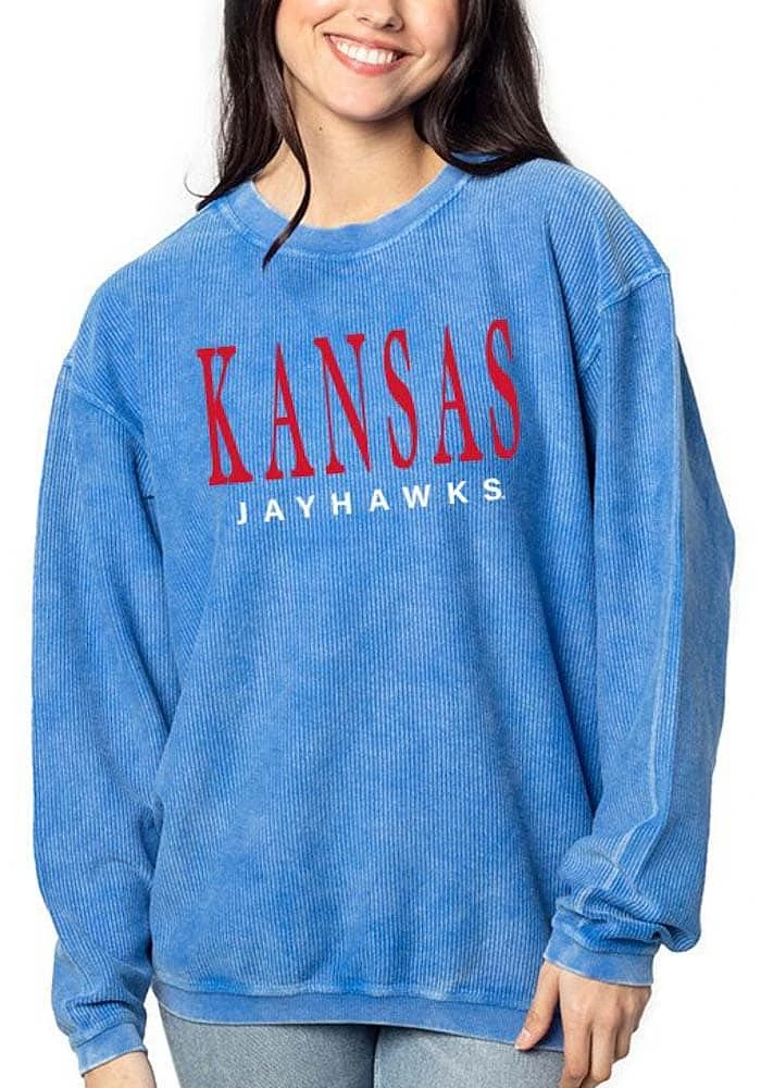 Kansas Jayhawks Womens Corded Crew Sweatshirt