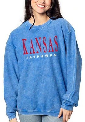 Kansas Jayhawks Womens Corded Crew Sweatshirt