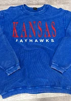 Kansas Jayhawks Womens Corded Crew Sweatshirt