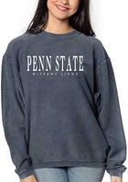 Penn State Nittany Lions Womens Navy Blue Corded Crew Sweatshirt