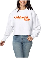 Oklahoma State Cowboys Womens White Corded Boxy Crew Sweatshirt