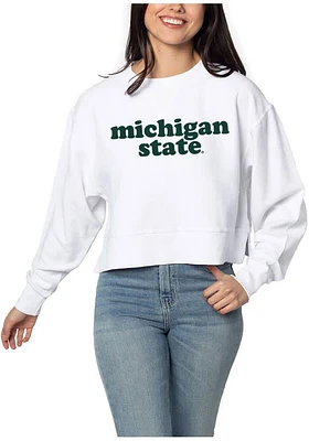 Michigan State Spartans Womens Corded Boxy Crew Sweatshirt