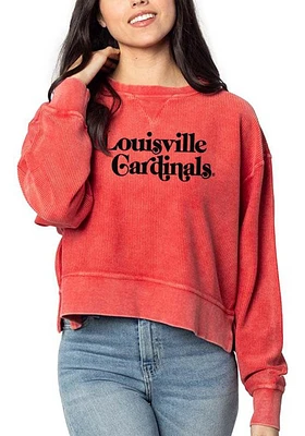 Louisville Cardinals Womens Corded Boxy Crew Sweatshirt