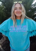 Cincinnati Womens Light Blue Corded Crew Sweatshirt