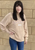 Dallas Ft Worth Womens Tan Corded Crew Sweatshirt