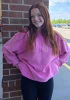 Detroit Womens Pink Corded Crew Sweatshirt