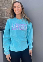 Lawrence Womens Light Blue Corded Crew Sweatshirt
