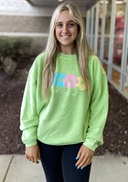 St Louis Womens Green Corded Crew Sweatshirt
