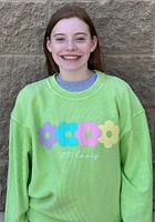 St Louis Womens Green Corded Crew Sweatshirt